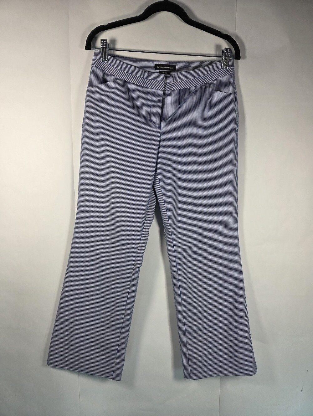 Banana Republic Blue Seersucker Wide-Leg Pants